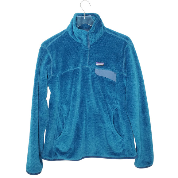 Patagonia Tops - Patagonia Re-Tool Snap T Pullover Fleece L Blue Pockets Stand Collar Skiing